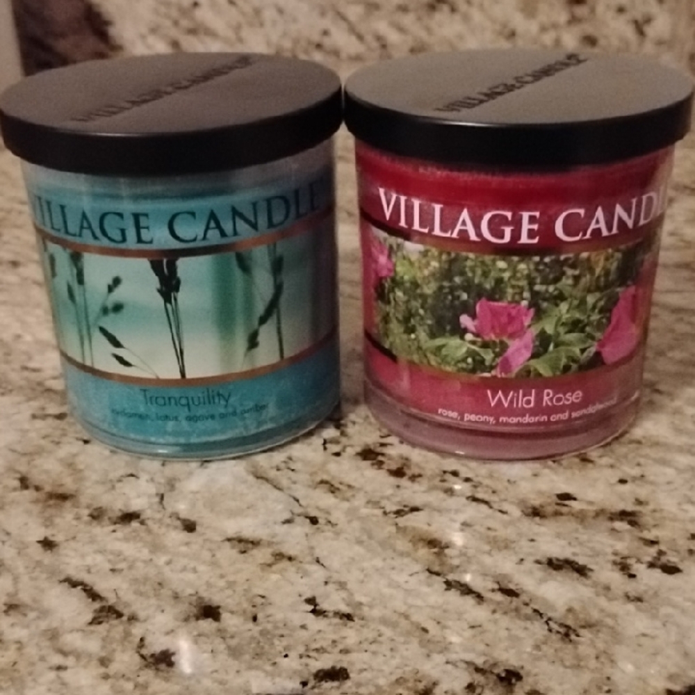 New Village Candles, Tranquility And Wild Rose